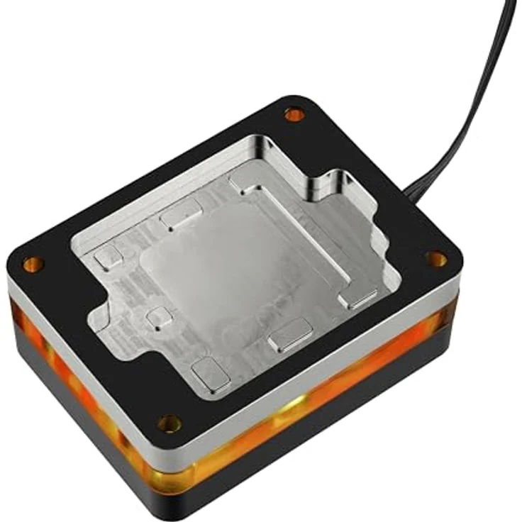 Thermal Grizzly AM5 Mycro Direct-Die RGB Wasserkühler für AMDs Ryzen-7000-Prozessoren - CNC bearbeitete POM Abdeckung - G1/4-Zoll-Anschlüsse, schwarz – Bild 4