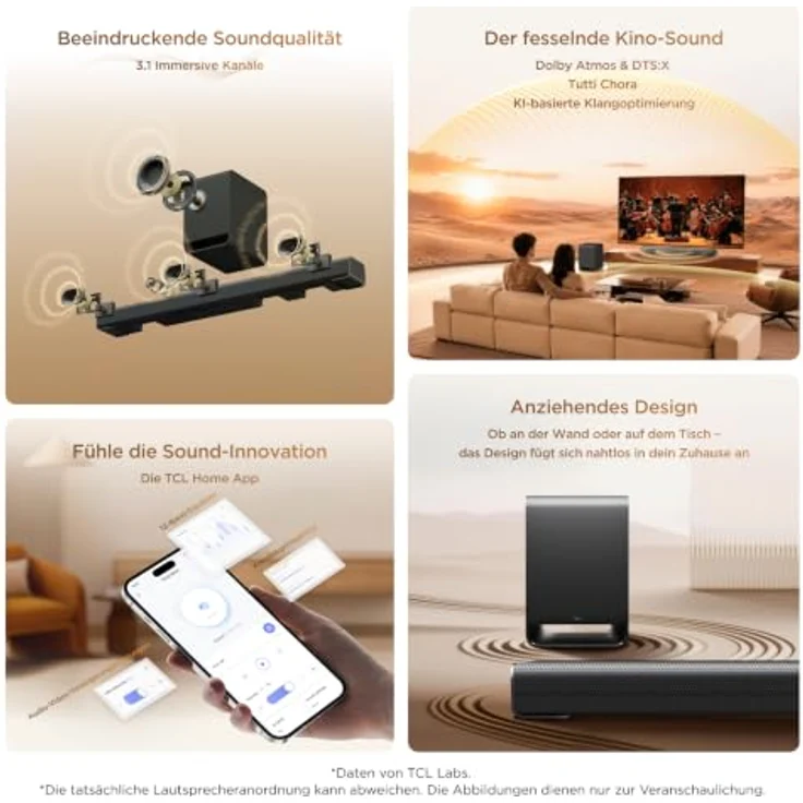 TCL S60K 3.1-Kanal Dolby Atmos Soundbar mit KI-Klangenpassung und DTS:X – Bild 2