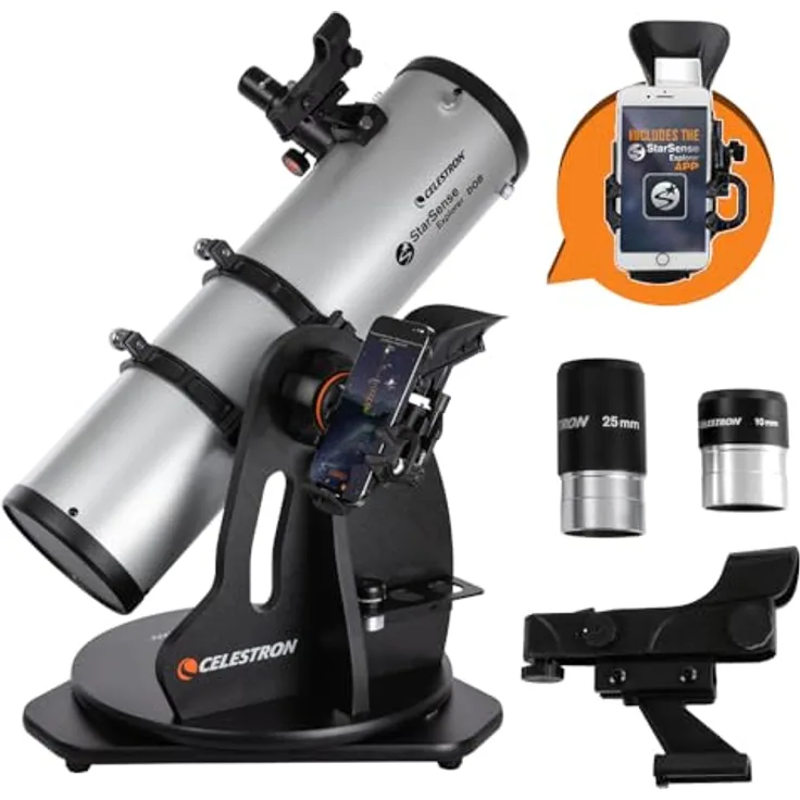 Celestron StarSense Explorer 130mm Tabletop Dobson, Teleskop mit Zielerkennung und stabiler Tischmontierung