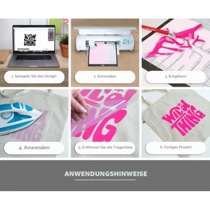 Siser Fluo Transferfolie, PVC-frei, Schnittbreite 30 cm, rosa, hohe Waschbeständigkeit – Bild 3
