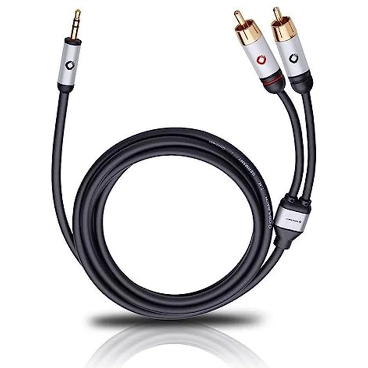 Oehlbach i-Connect Audio Kabel J-35/R - Klinke 3,5 mm auf 2 x Cinch - analog - Stereo - schwarz - 1,5m