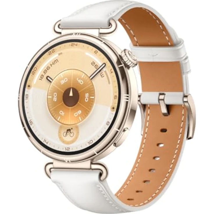 Huawei Watch GT 6, 41mm Smartwatch in Gold mit weißem Armband und integriertem Fitness-Tracking – Bild 2