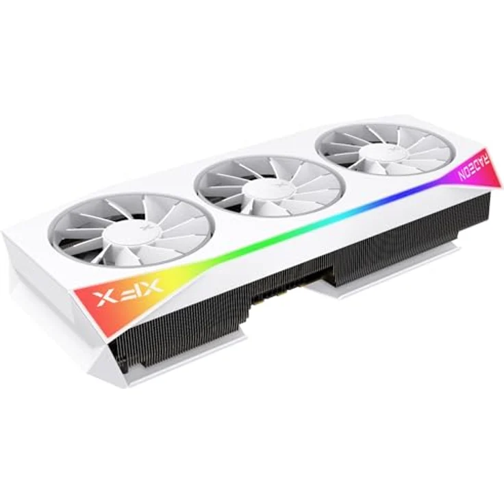 XFX Mercury AMD Radeon RX 9070XT OC White Magnetic Air Edition Grafikkarte mit RGB 16GB GDDR6 HDMI 3xDP, AMD RDNA™ 4 (RX-97TMARGW9) – Bild 5