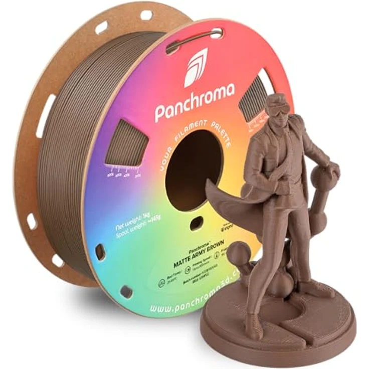 Polymaker Panchroma Matte PLA-Filament, mattes Armee-Braun, 1,75 mm, 1 kg, für FDM-3D-Drucker, verhedderungsfrei und feuchtigkeitsgeschützt – Bild 1
