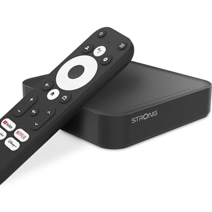 STRONG Leap-S3 Ultimate, Streaming Box Android TV 4K UHD mit Dolby Atmos & Vision, Chromecast Built-in, Google Voice Assistant, 2 Monate Zattoo, kompatibel mit Netflix und Prime Video – Bild 1