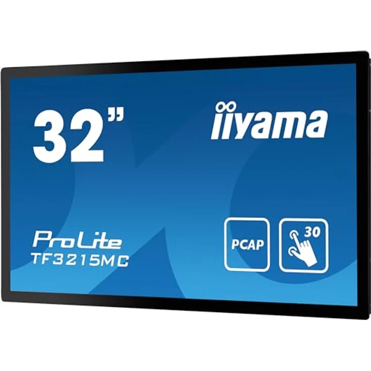 iiyama Prolite TF3215MC-B2 80cm 31,5" VA LED-Monitor Full-HD Open Frame 30 Punkt Multitouch kapazitiv VGA HDMI DisplayPort 24/7 IP65 IK-7 7H Touch-durch-Glas schwarz – Bild 3