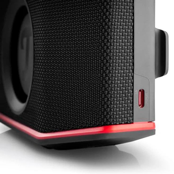 Teufel ROCKSTER GO 2 Stereo Set Bluetooth Speaker - Tragbarer Lautsprecher für draußen, mit Langer Akkulaufzeit (28 h), Wasserdicht IP67, Wireless Musikstreaming, USB Soundcard, Outdoor - schwarz/rot – Bild 3