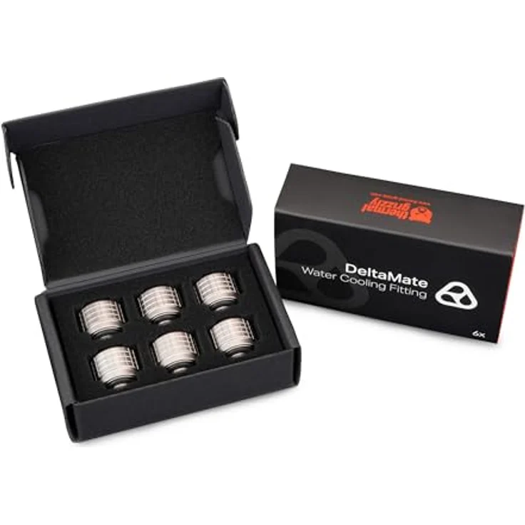 Thermal Grizzly DeltaMate Fitting HT16, Wasserkühlung mit Matt Nickel Finish, 6er Pack – Bild 2