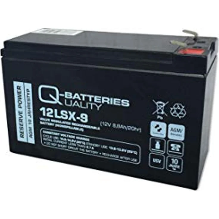 Q-Batteries 12LSX-9 12V 8,8Ah Blei-Vlies-Akku / AGM 10 Jahre – Bild 1