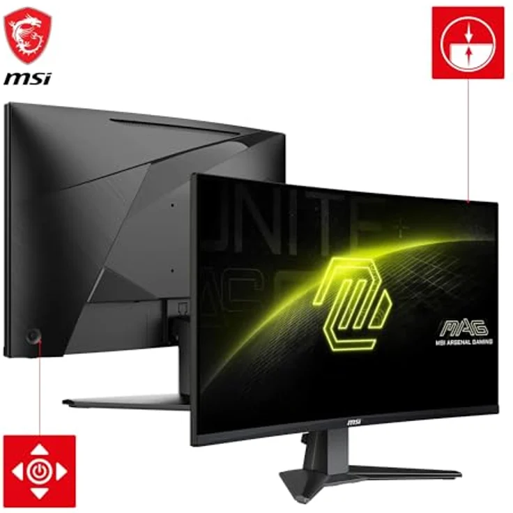 MSI MAG 27C6F 27 Zoll FHD Curved Gaming Monitor - 1500R 1920 x 1080 Rapid VA Panel, 180 Hz / 1ms (GtG), Adaptive-Sync - DP 1.2a, HDMI™ CEC – Bild 3