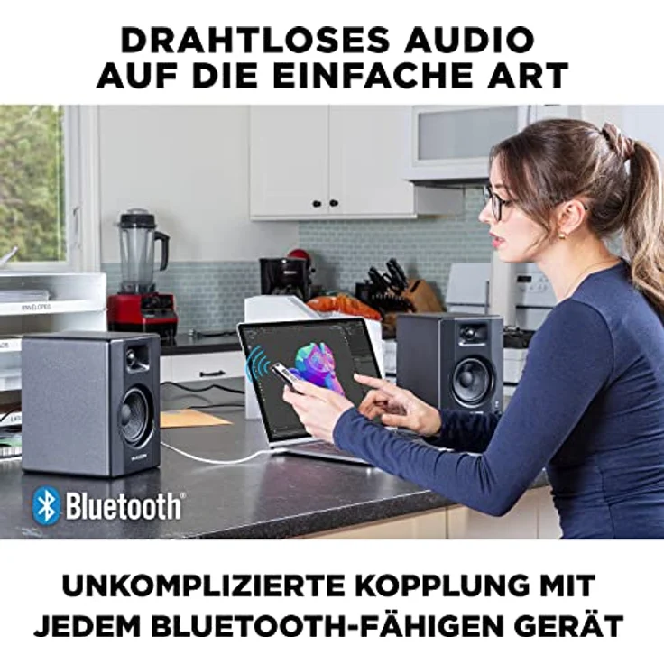 M-AUDIO BX3BT, 3.5-Zoll Studio-Monitore mit Bluetooth, 120W Bi-Amp, MDF-Gehäuse, Bassreflex-Design, Paar – Bild 3