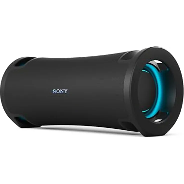 Sony ULT Field 7 - Kabelloser tragbarer Bluetooth-Lautsprecher mit ULT Power Sound, ultimativem Deep BASS, X Balanced Speaker, 30h Akku, IP67, wasserdicht, LED, Mikrofon, Gitarreneingang - Schwarz