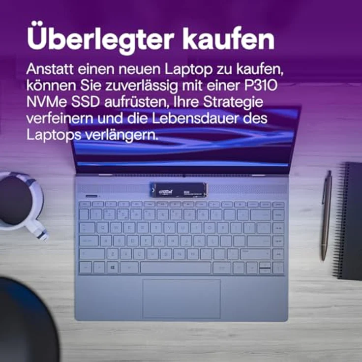 Crucial SSD 1TB M.2 (2280) P310 NVMe PCIe Gen4 interne, bis zu 7100 MB/s sequenzielles Lesen, kompatibel zu Gen3- und Gen4-Laptops und -Desktops – Bild 4
