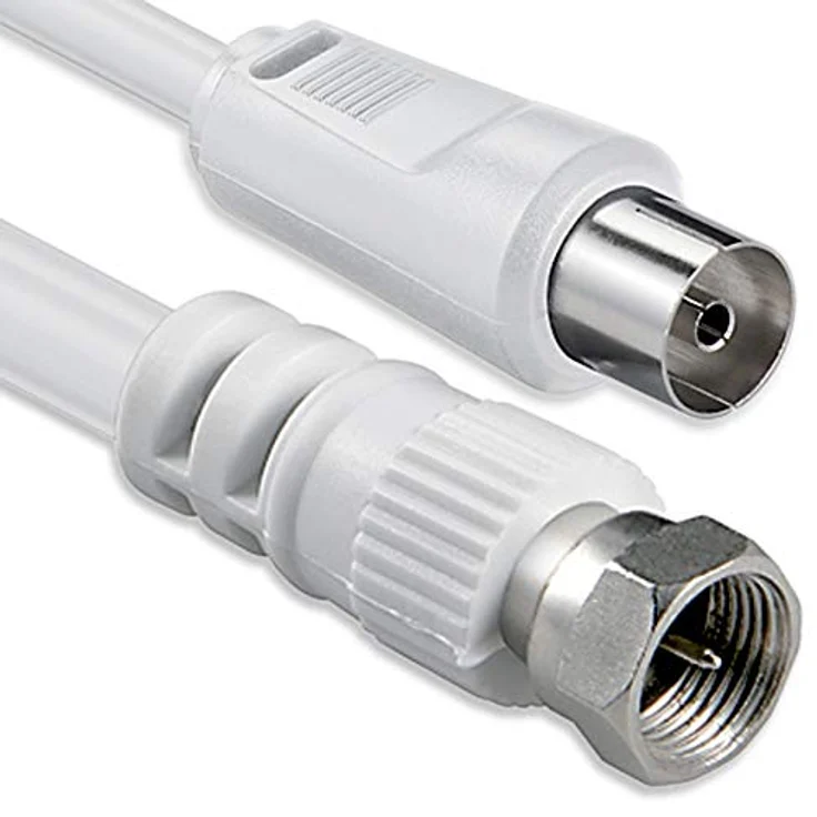 1aTTack Koaxial/SAT Anschluss-Kabel (F-Stecker auf Koaxialkupplung, 1,5m) weiß – Bild 2