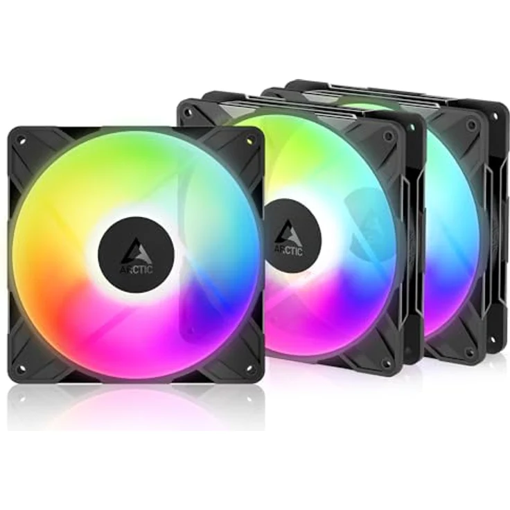 ARCTIC P14 Pro Reverse A-RGB PWM Lüfter, 140mm mit hohem statischen Druck und adressierbarer RGB-Beleuchtung, weiß, 3er-Pack – Bild 1