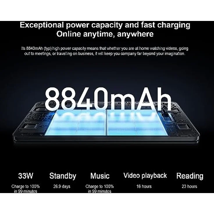 Xiaomi Pad 6 Tablet 11 Inch 6GB+128GB Resolution 2880 * 1800, 144hz Display, Battery 8840mAh, WiFi, Gold – Bild 4