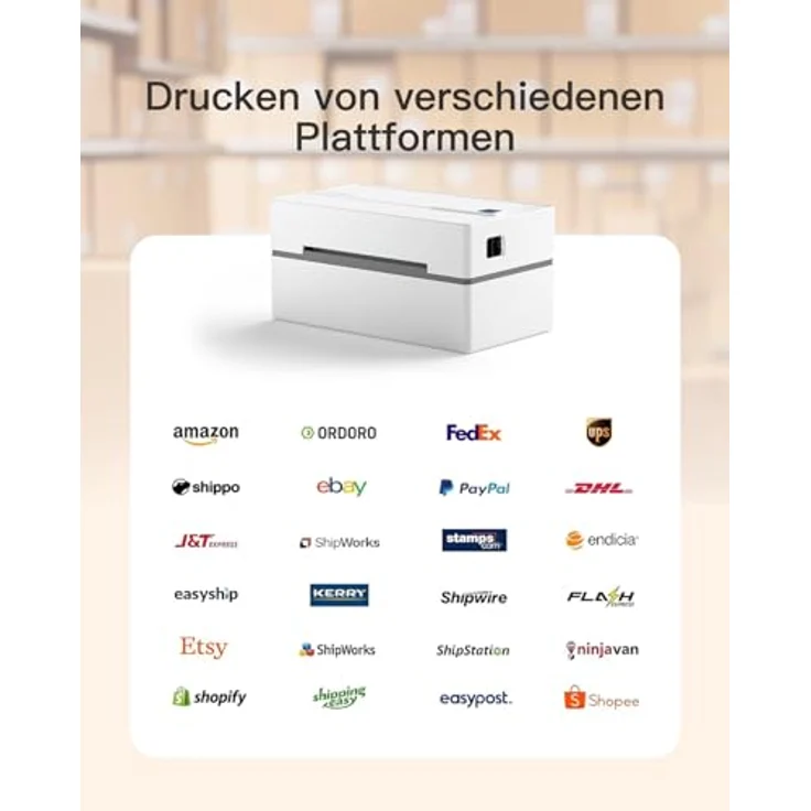 Inateck Bluetooth Thermo-Etikettendrucker, 4x6 Versandetikettendrucker mit schnellem Druck von 150 mm/s, USB und App-kompatibel für iOS und Android – Bild 4