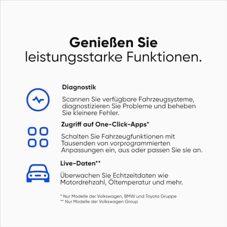 OBDeleven OBD2-Diagnose-Scan-Werkzeug der nächsten Generation, Bluetooth, für Android und iOS iPhone, kabelgebunden – Bild 2