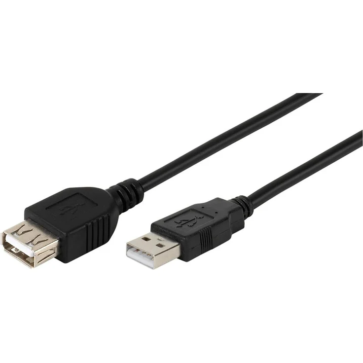 VIVANCO USB 2.0 Verlängerungskabel, 1,8m, Typ A Stecker zu Kupplung, High-Speed bis 480 Mbs