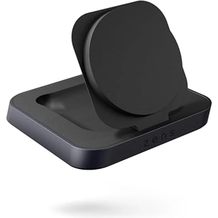 ZENS Magnetic Aluminium konvertibles kabelloses Ladegerät kompatibel mit MagSafe (15 Watt, Qi/MFi-zertifiziert, Netzteil mit Kabel inklusive) Schwarz – Bild 2