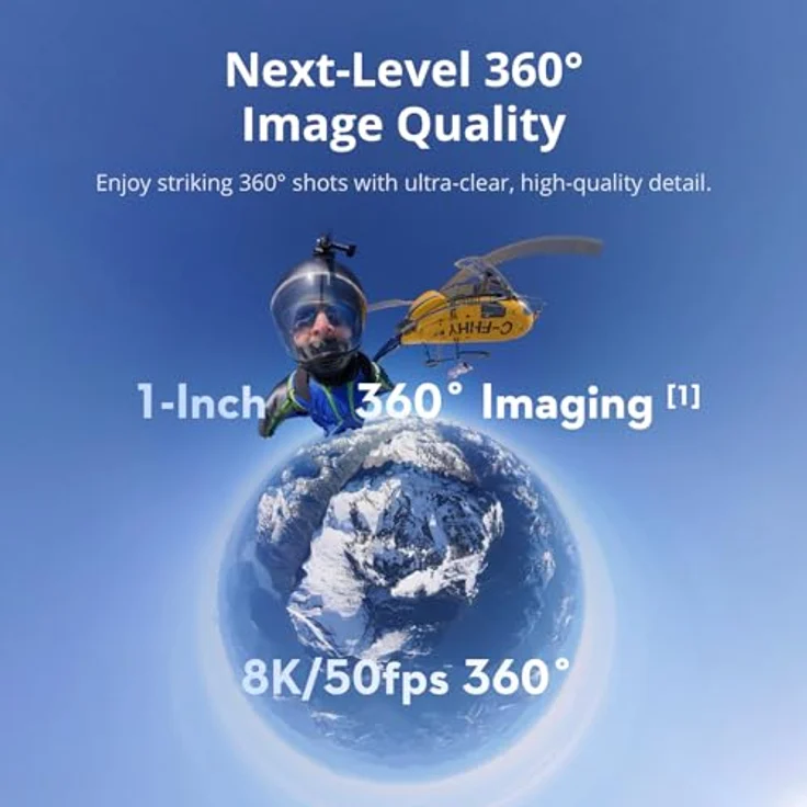 DJI Osmo 360 Adventure Combo, 360 Kamera mit 1-Zoll-Sensor, 8K Video, 4K/120fps, 170° Weitwinkel, 3 Akkus, Action-Kamera für Sport und Vlog – Bild 2