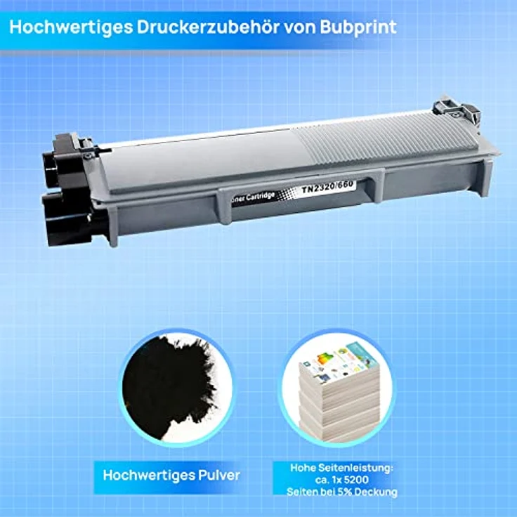 Bubprint XXL Toner kompatibel mit Brother TN-2320 TN-2310, hohe Druckqualität, Schwarz – Bild 3