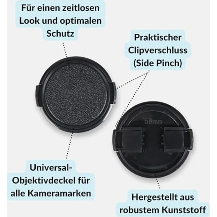 LENS-AID Retro Objektivdeckel 72mm mit Clipverschluss, geeignet für Fujifilm, Sony, Canon, Nikon, leichter und robuster Schutz für digitale Retro- und Analogkameras – Bild 4