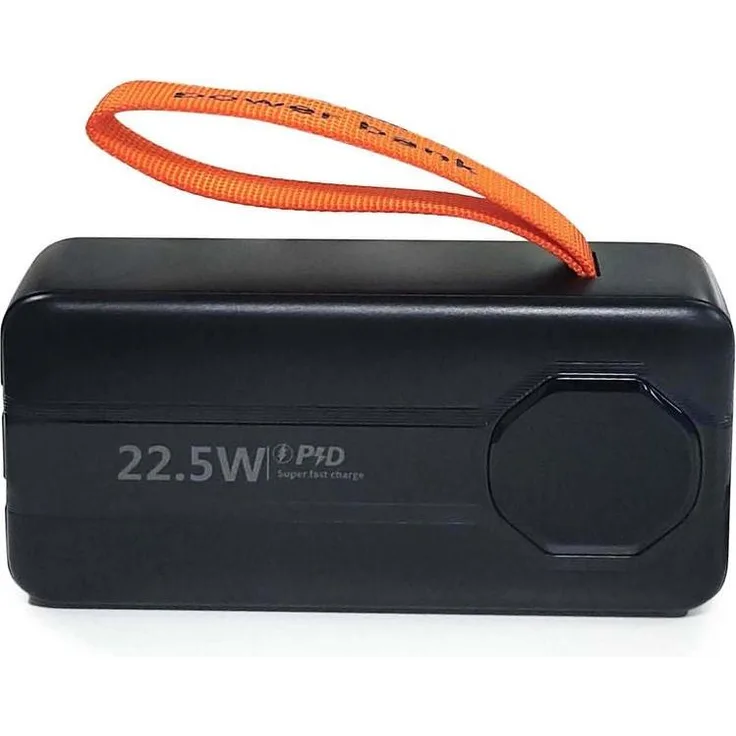 SiGN Powerbank 30000 mAh mit integrierten Kabeln, Schwarz