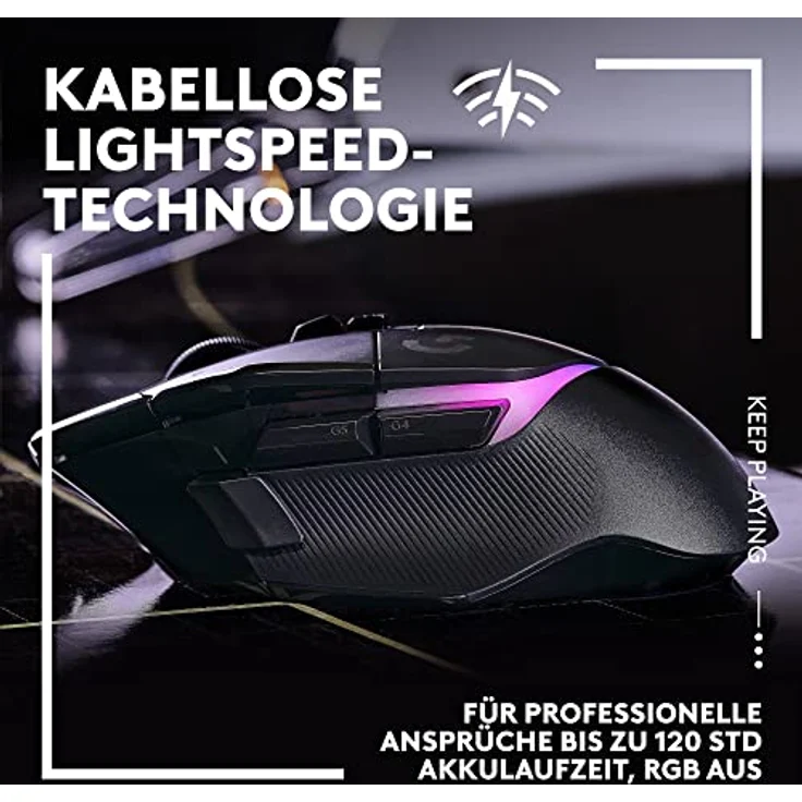 Logitech G502 X PLUS LIGHTSPEED Kabellose RGB-Gaming-Maus - Optische Maus mit LIGHTFORCE Hybridschaltern, LIGHTSYNC RGB, HERO 25K Gaming-Sensor, Kompatibel mit PC - macOS/Windows - Schwarz – Bild 3