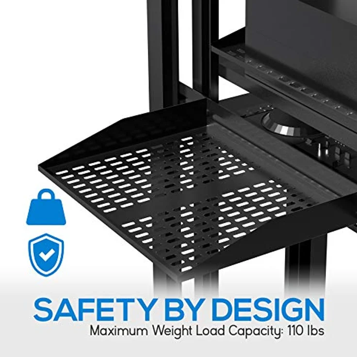 Pyle Pyle PLRSTN42U Server Rack Shelves - Universal Device Server Rack Montage Tray, für gute Luftzirkulation, freitragende Halterung, Wandhalterung, Computergehäuse-Montagewanne, Schwarz – Bild 3