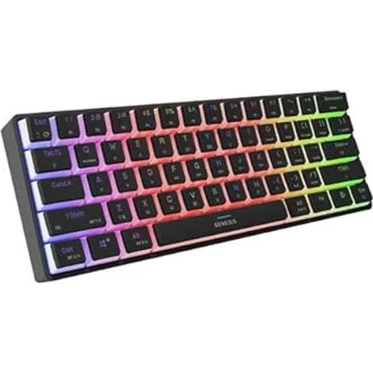 Genesis Thor 660 G2, Kabellose Gaming-Tastatur mit mechanischen Gateron Red-Tasten und RGB-Beleuchtung, Schwarz