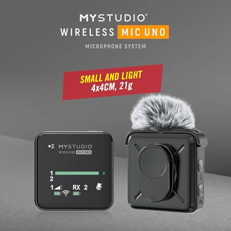Easypix Mikrofon MyStudio Wireless Mic Uno, 2,4-GHz-Übertragung & 100m Reichweite – Bild 7
