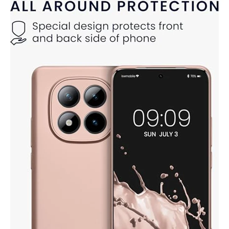 kwmobile Handyhülle für Xiaomi Redmi Note 15 4G / 5G & Poco M8 5G, weiche Silikon Case in Metallic Rosegold, rutschfest & reißfest – Bild 5