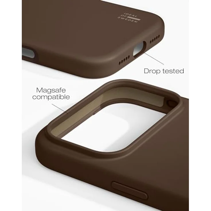 iDeal Of Sweden MagSafe Silicone Cover Mocha Mousse, Smartphone Hülle für Apple iPhone 17 Pro Max, braun, sturzfest mit erhöhten Kanten und Mikrofaserfutter – Bild 4