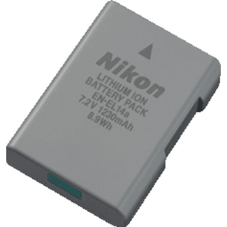 NIKON EN-EL14a Akku, Li-Ion, 7.2 Volt, 1230 mAh, kompatibel mit Df, D-Serie und COOLPIX P Modellen