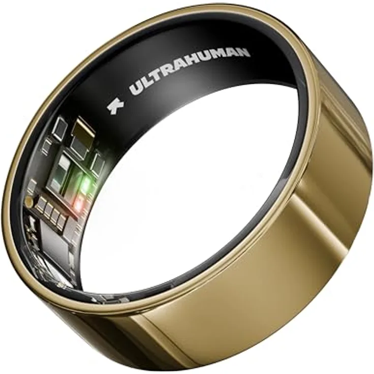 Ultrahuman Ring Air (50, Bionic Gold), Smart Ring zur Gesundheitsüberwachung, Gold, ultradünnes Design, 2,4 g leicht, mit 6-Achsen-Sensor