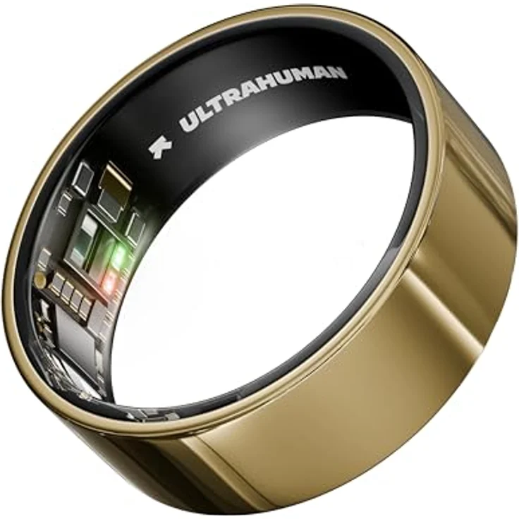 Ultrahuman Ring Air (50, Bionic Gold), Smart Ring zur Gesundheitsüberwachung, Gold, ultradünnes Design, 2,4 g leicht, mit 6-Achsen-Sensor – Bild 1