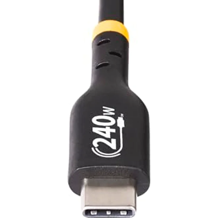 StarTech.com 4 Meter USB-C Ladekabel, USB-IF zertifiziert, 240W PD EPR, USB C 2.0 Laptop-Ladekabel, Schwarz – Bild 4
