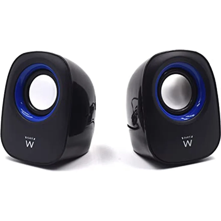 Ewent EW3501, 2.0 Stereolautsprecher mit USB-Stromversorgung und 5 Watt RMS, Schwarz/Blau – Bild 2