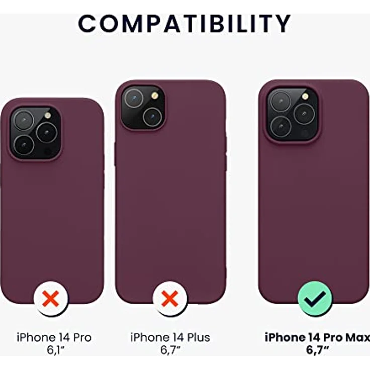 kwmobile Handyhülle für iPhone 14 Pro Max, Silikon Schutzhülle in Rhabarber Rot, Anti-Rutsch, kabelloses Laden – Bild 2