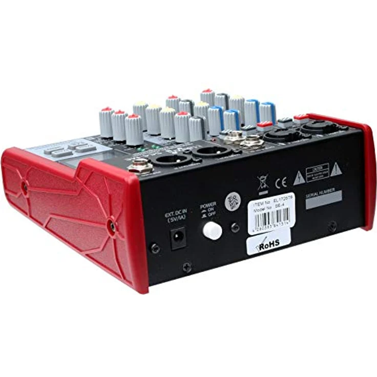 E-Lektron SE-4 Live Mischpult 2-Kanal Mixer + stereo USB/Bluetooth/Soundkarte, inkl. Phantom, Schwarz – Bild 4