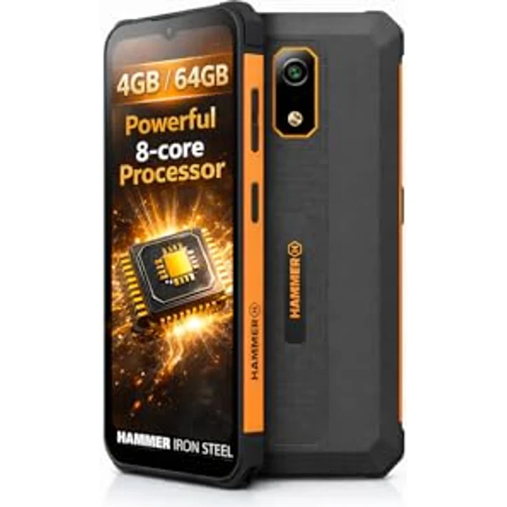 Hammer Iron Va 4GB/64GB 6.5´´ Schwarz - Robustes Smartphone mit großem Akku, IP69-Zertifizierung und Octa-Core-Prozessor – Bild 2