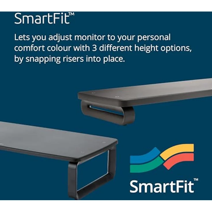 Kensington K52797WW SmartFit Extrabreiter Monitor Stand, 18 Kg schwarz – Bild 2