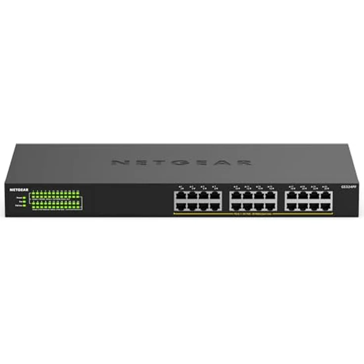 Netgear GS324PP 24 Port Gigabit Ethernet LAN PoE Switch (mit 24x PoE+ 380W, Plug-and-Play, Desktop- oder Rack-Montage, robustes Metallgehäuse) – Bild 2