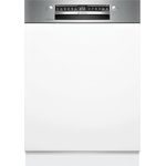 Bosch SMI4EVS08E, Serie 4, Geschirrspüler Teilintegriert 60 cm, Programme mit Programmassistent, sehr leise, Oberkorb höhenverstellbar, Automatische Türöffnung, Edelstahl