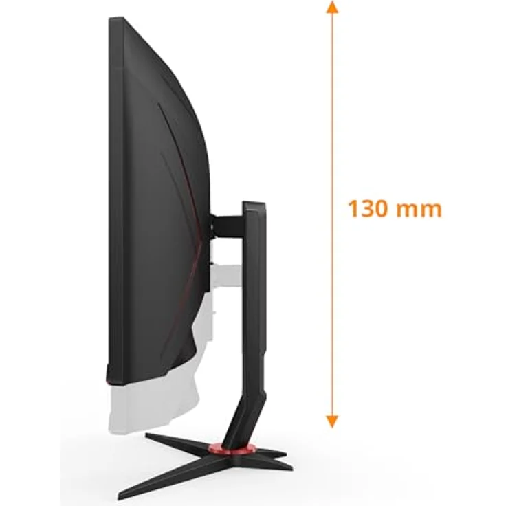AOC Gaming CU34G2XPD 34-Zoll WQHD Curved Monitor, 180 Hz, 1 ms GTG, FreeSync Premium, HDR400, höhenverstellbar, schwarz/rot – Bild 5