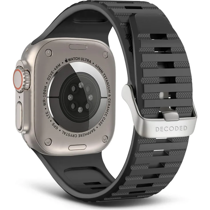 Decoded Sport Silicone Ultra Strap 42/44/45/49mm (44 mm, 45 mm, 49 mm, 42 mm, Silikon), Uhrenarmband, Grau