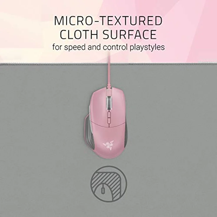 Razer Goliathus Extended Chroma Quartz - Extra große weiche XXL Gaming Maus-Matte mit RGB Beleuchtung (Kabelhalterung, Stoff-Oberfläche, gesteppter Rand, optimiert für alle Mäuse) Pink – Bild 3