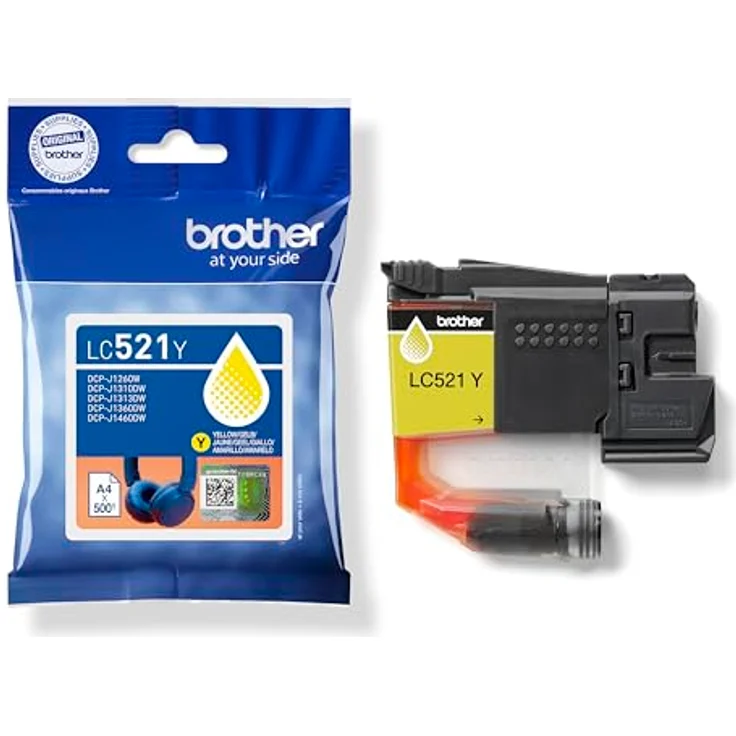 Brother LC-521Y Tintenpatrone, gelb, bis zu 500 Seiten, kompatibel mit DCP-J1260W und J1310DW – Bild 3