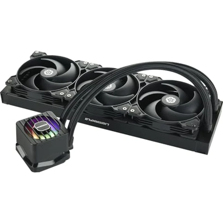 ENERMAX LIQMAXFLO SR 360mm CPU AIO Liquid Cooler - Xtreme Dual Chamber PWM Pumpe, ARGB VRM Wasserblocklüfter, 370W+ TDP, schwarz – Bild 2